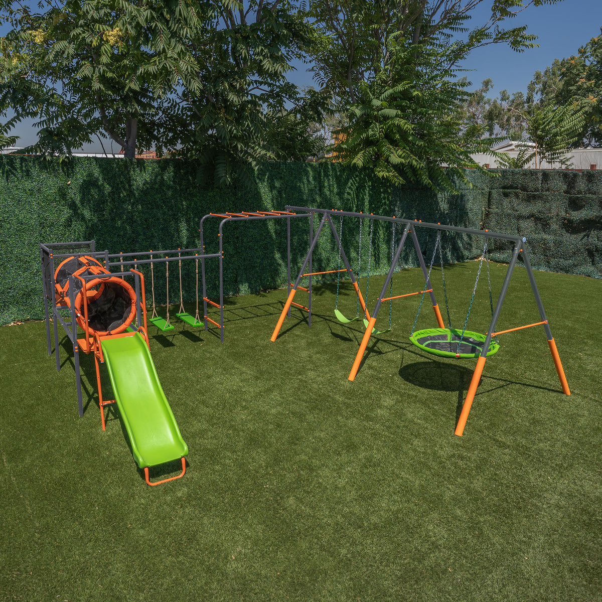 Jungle Warrior Metal Swing Set