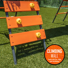 Load image into Gallery viewer, Jungle Warrior Anaconda Metal Swing Set with 45" Saucer Swing, 2 Sling Swings, Rock Climbing Wall and 5ft Slide