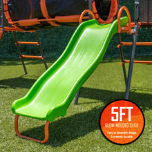 Load image into Gallery viewer, Jungle Warrior Anaconda Metal Swing Set with 45" Saucer Swing, 2 Sling Swings, Rock Climbing Wall and 5ft Slide