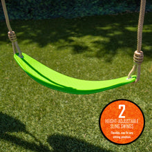 Load image into Gallery viewer, Jungle Warrior Anaconda Metal Swing Set with 45" Saucer Swing, 2 Sling Swings, Rock Climbing Wall and 5ft Slide