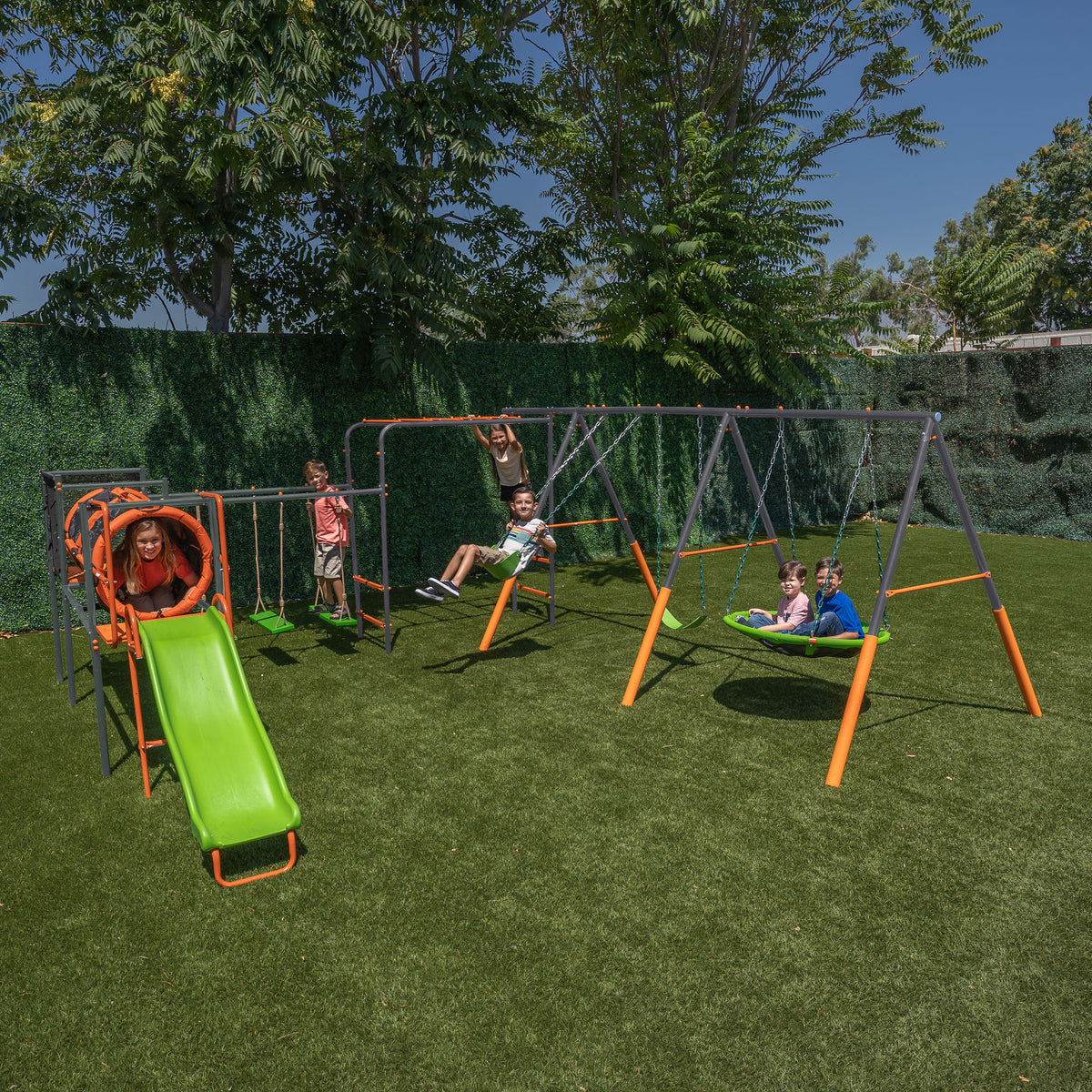 Jungle Warrior Metal Swing Set